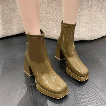 KEUSN Women Ankle Boots Autumn and Winter Solid Color Fashion Square Toe Back Zipper Comfortable Square Heel
KEUSN Women Ankle Boots Autumn and Winter Solid Color Fashion Square Toe Back Zipper Comfortable Square Heel