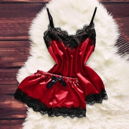 ONHUON underwear braWomen V-Neck Eyelash Lace Sexy Stain Camisole Pajamas Bowknot Shorts Set
ONHUON underwear braWomen V-Neck Eyelash Lace Sexy Stain Camisole Pajamas Bowknot Shorts Set