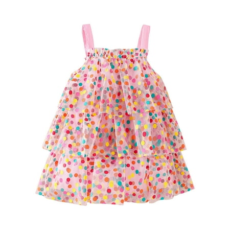 HZEWLS Baby Girl Party Dress Rainbow Polka Dot Tulle Sling Cake Dress (Pink 18-24M)
HZEWLS Baby Girl Party Dress Rainbow Polka Dot Tulle Sling Cake Dress (Pink 18-24M)