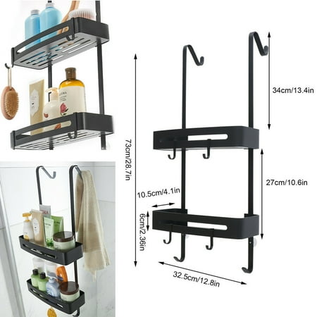 Fichiouy 2 Tier Over the Door Shower Caddy Aluminium Hanging Rack Shampoo Storage Shelf Black
Fichiouy 2 Tier Over the Door Shower Caddy Aluminium Hanging Rack Shampoo Storage Shelf Black