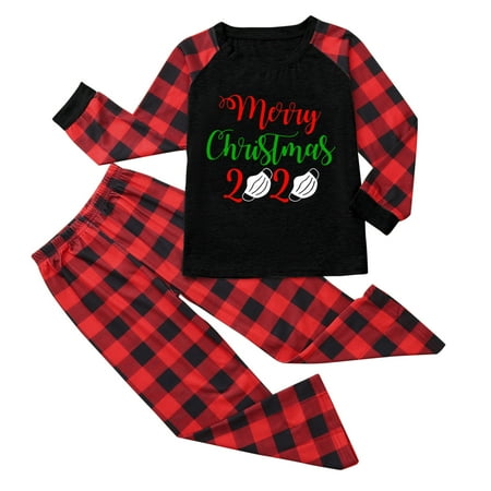 Outdoor Clothing Christmas Children Kids Print Blouse Tops And Pants Xmas Family Clothes Pajamas