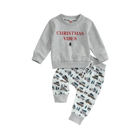 Canis Festive Baby Boy 2 Piece Outfits with Christmas Print Sweatshirt and Elastic Pants
Canis Festive Baby Boy 2 Piece Outfits with Christmas Print Sweatshirt and Elastic Pants