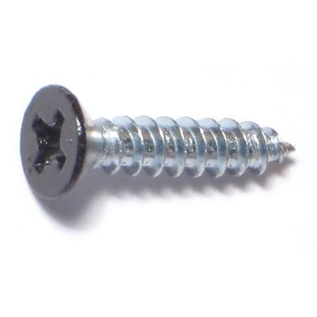 #7 x 3/4 Black Painted Steel Phillips Flat Head Hinge Screws (35 pcs.)