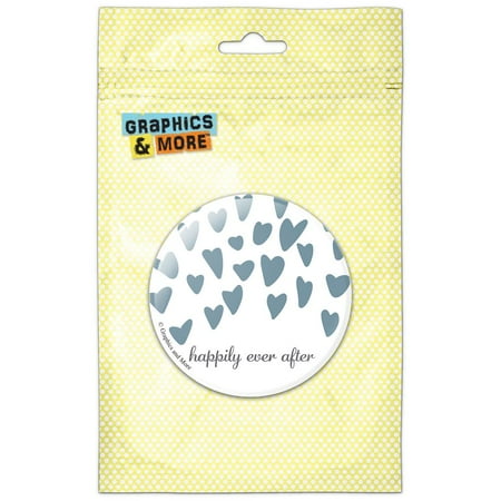 Happily Ever After Blue Falling Hearts Wedding Refrigerator Button Magnet
