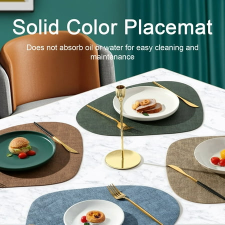 Ludlz Faux Leather Placemat Waterproof Heat-Resistant Non-slip Heat Insulation Dishwasher Safe Solid Color Irregular Dining Table Protection Decoration Pad Kitchen Supplies
Ludlz Faux Leather Placemat Waterproof Heat-Resistant Non-slip Heat Insulation Dishwasher Safe Solid Color Irregular Dining Table Protection Decoration Pad Kitchen Supplies