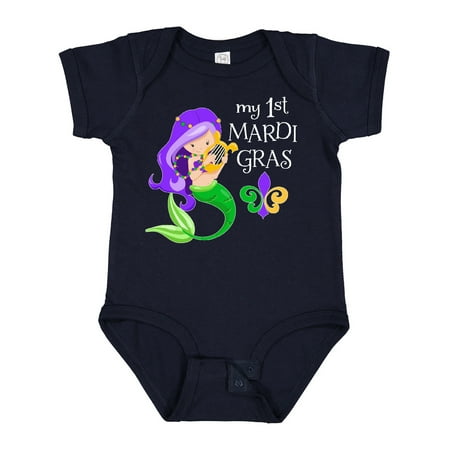 Inktastic My First Mardi Gras Mermaid Gift Baby Boy or Baby Girl Bodysuit