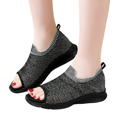 Cathalem Breathable Toe Wedges Women Comfortable Peep Shoes Summer Sandals Mesh Sport Comfort plus by Pictions Sandals for Women Black 8
Cathalem Breathable Toe Wedges Women Comfortable Peep Shoes Summer Sandals Mesh Sport Comfort plus by Pictions Sandals for Women Black 8
