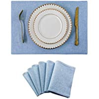Placemats Table Mat Set of 6 Heat Resistant Dining Place Mats for Kitchen Restaurant Wedding Holiday Celebration Blue(Sky Blue)
Placemats Table Mat Set of 6 Heat Resistant Dining Place Mats for Kitchen Restaurant Wedding Holiday Celebration Blue(Sky Blue)