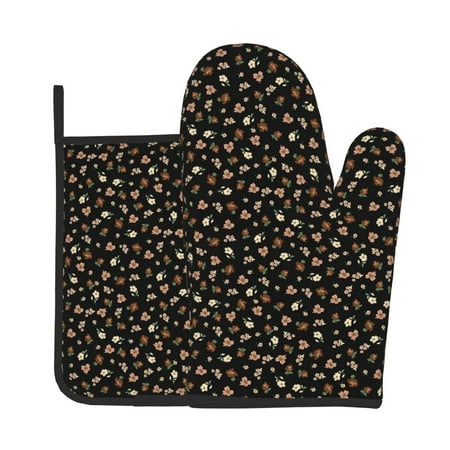 Gaeub Flower Pattern On Black Print Oven Mitts and Pot Holders Sets of 2 Heat Resistant Pad Cooking Gloves for Baking BBQ Home Decor
Gaeub Flower Pattern On Black Print Oven Mitts and Pot Holders Sets of 2 Heat Resistant Pad Cooking Gloves for Baking BBQ Home Decor