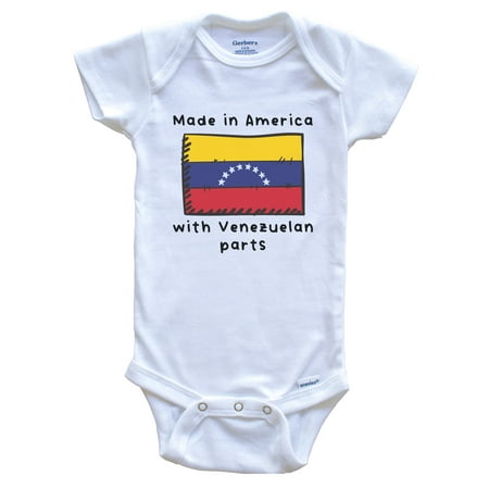 Made In America With Venezuelan Parts Venezuela Flag Baby Bodysuit