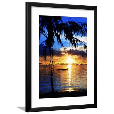 Blue Sunset - In the Style of Oil Painting Framed Print Wall Art By Philippe Hugonnard