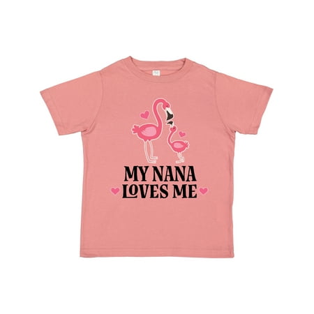 Inktastic Nana Loves Me Girl Flamingo Gift Toddler Toddler Girl T-Shirt