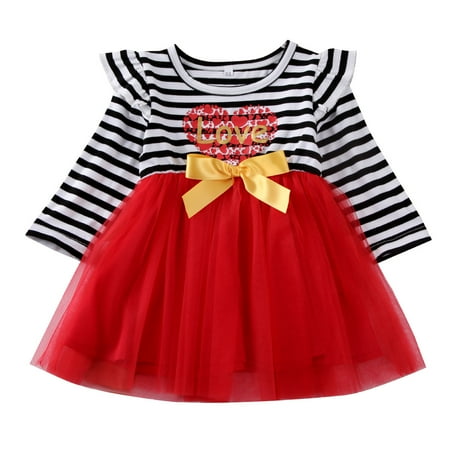 Toddler Baby Girl Valentines Dress Ruffle Sleeve Love Heart Print Striped Tulle Skirts Princess Mesh Dress
Toddler Baby Girl Valentines Dress Ruffle Sleeve Love Heart Print Striped Tulle Skirts Princess Mesh Dress