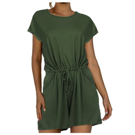 Womens Jumpsuits Fashion B Age Short Sleeve Pockets Suspenders Pants Shorts Romper Green S
Womens Jumpsuits Fashion B Age Short Sleeve Pockets Suspenders Pants Shorts Romper Green S