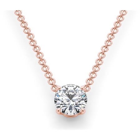 Imperial 1/6 Carat T.W. Diamond Solitaire 14kt Rose Gold Necklace (SI)