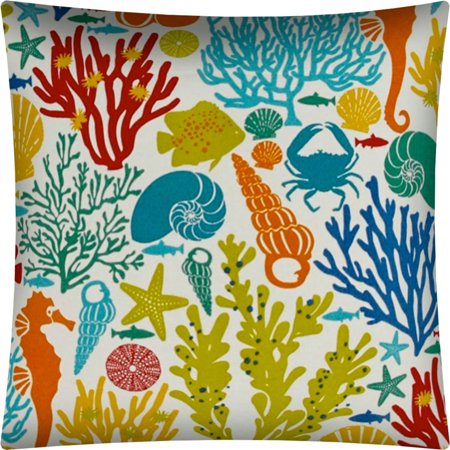 Joita, llc Joita BEACHCOMBER Red Indoor/Outdoor Pillow - Sewn Closure