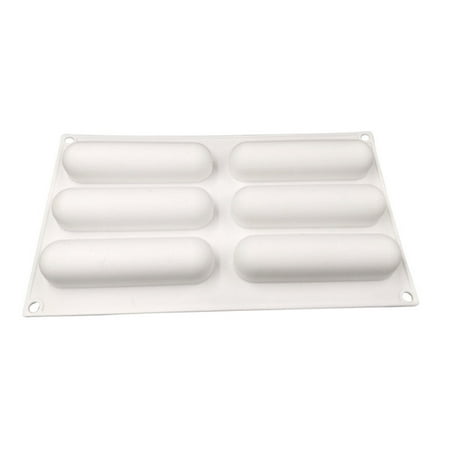 Sorrowso 6 Holes Cake Mold Strip Shaped Chocolate Silicone Moulds DIY Handmade Soap Molds