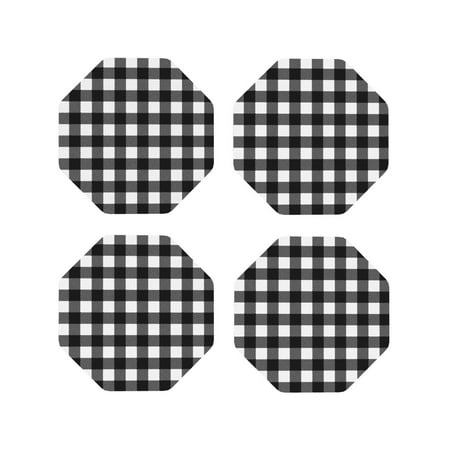Coasters Set of 4 - Black White Twill Stripe Plaid Drink Coasters for Tabletop Protection Leather Coasters for Living Room Decor and Housewarming Gift Octagon
Coasters Set of 4 - Black White Twill Stripe Plaid Drink Coasters for Tabletop Protection Leather Coasters for Living Room Decor and Housewarming Gift Octagon
