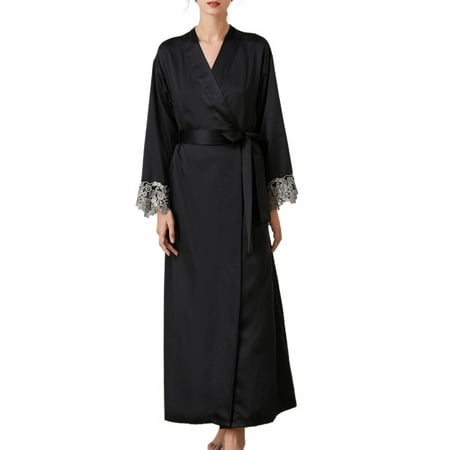 Homgro Women s Long Sleeve Robe Bath Pjs Soft Lightweight Long Winter House Satin Silky Sleeping Bathrobe Black Large
Homgro Women s Long Sleeve Robe Bath Pjs Soft Lightweight Long Winter House Satin Silky Sleeping Bathrobe Black Large