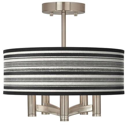 Giclee Glow Giclee Glow Stripes Noir Ava 5-Light Nickel Ceiling Light