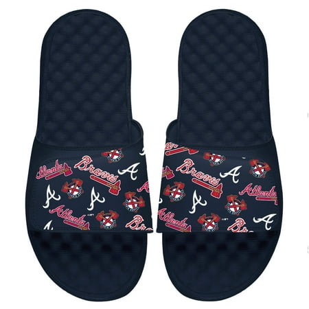 Men s ISlide Navy Atlanta Braves Loudmouth Logo Slide Sandals