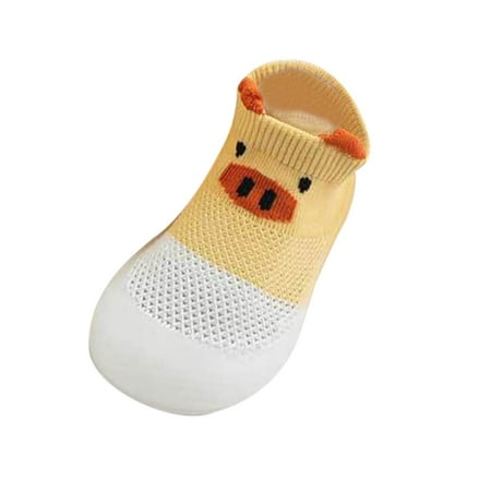 YWDJ Kids Non-slip Soft Bottom Spring Fall Floor Socks Toddler Shoes Yellow 24