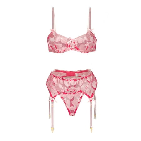 Binpure Women s Lingerie Outfits Embroidery Heart Pattern Sling Bra Tops + Briefs + Elastic Garter
Binpure Women s Lingerie Outfits Embroidery Heart Pattern Sling Bra Tops + Briefs + Elastic Garter