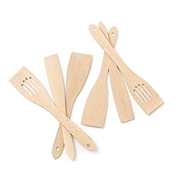 6 Piece Wooden Spatula Kitchen Utensil Set
