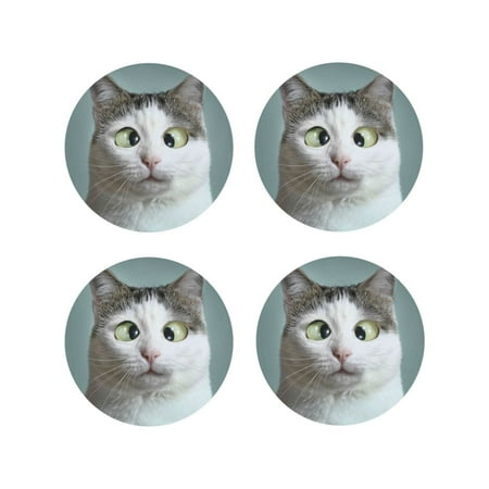 Junzan Funny Cat Print Coasters for Drinks - Leather Coasters Set of 4 for Coffee Table for Housewarming/Kitchen/Bar/Decor-Round Shape
Junzan Funny Cat Print Coasters for Drinks - Leather Coasters Set of 4 for Coffee Table for Housewarming/Kitchen/Bar/Decor-Round Shape