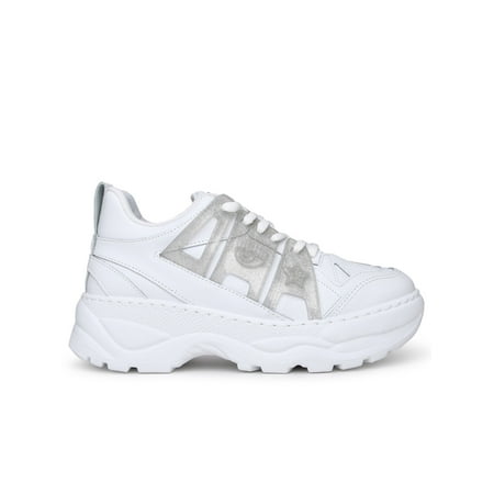 Chiara Ferragni Woman White Leather Eyebody Sneakers