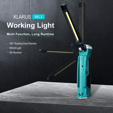 KLARUS LED Work Light 550 Lumens Rechargeable COB Work Light with Magnetic Base & Hook
KLARUS LED Work Light 550 Lumens Rechargeable COB Work Light with Magnetic Base & Hook