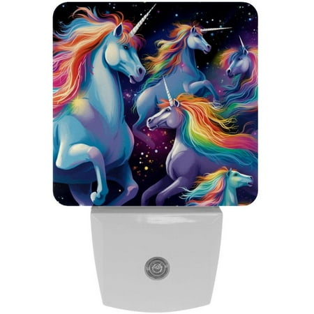 Rainbow Unicorns LED Square Night Lights - Modern Design Soft Glow Energy Efficient - for Bedroom Nursery or Bathroom - Set of 2
Rainbow Unicorns LED Square Night Lights - Modern Design Soft Glow Energy Efficient - for Bedroom Nursery or Bathroom - Set of 2