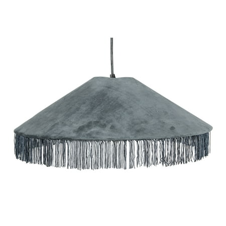Creative Co-Op Cotton Velvet Pendant Light with Tassels