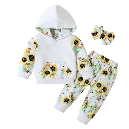 Odeerbi Clearance Infant Toddler Baby Girls Hooded Long-sleeved Floral Trousers Headband Three-piece Set
Odeerbi Clearance Infant Toddler Baby Girls Hooded Long-sleeved Floral Trousers Headband Three-piece Set