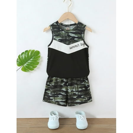 Sleeveless Toddler Boys Camo Tropical Print Colorblock Tank Tops T Shirt Shorts S221904X Multicolor 100(3-4Y)
Sleeveless Toddler Boys Camo Tropical Print Colorblock Tank Tops T Shirt Shorts S221904X Multicolor 100(3-4Y)