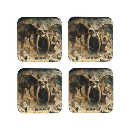 Yiaed Ancient Skull Cave Landscape Print Leather Coasters for Drinks - Cup Coasters Coffee Table Kitchen Table Bar Home & Office Gifts Handmade Drink Coasters-Square
Yiaed Ancient Skull Cave Landscape Print Leather Coasters for Drinks - Cup Coasters Coffee Table Kitchen Table Bar Home & Office Gifts Handmade Drink Coasters-Square