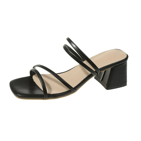 ZIZOCWA Mid Heel Slippers Womens Thin Strap Non-Slip Pu Leather Slippers Business Casual Outside Wear Summer Wedding Sandals for Women Size7
ZIZOCWA Mid Heel Slippers Womens Thin Strap Non-Slip Pu Leather Slippers Business Casual Outside Wear Summer Wedding Sandals for Women Size7
