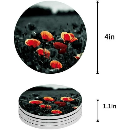 ZHANZZK Poppy Flower Design Set of 4 Round Coaster for Drinks Absorbent Ceramic Stone Coasters Cup Mat with Cork Base for Home Kitchen Room Coffee Table Bar Decor
ZHANZZK Poppy Flower Design Set of 4 Round Coaster for Drinks Absorbent Ceramic Stone Coasters Cup Mat with Cork Base for Home Kitchen Room Coffee Table Bar Decor