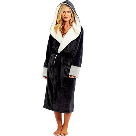 TureClos Women Bathrobe Long Sleeve Cozy Hooded Pajamas Household Dorm Shower Bath Solid Color Robe Autumn Winter Sleepwear Ladies Black L
TureClos Women Bathrobe Long Sleeve Cozy Hooded Pajamas Household Dorm Shower Bath Solid Color Robe Autumn Winter Sleepwear Ladies Black L