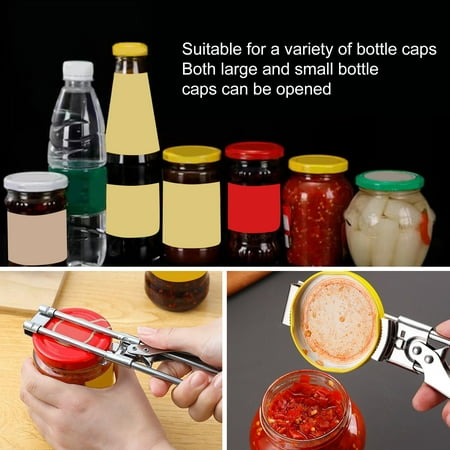 1 Set Can Opener Adjustable Long Handle Stainless Steel Bottle Opener Kitchen Tool Home Supply