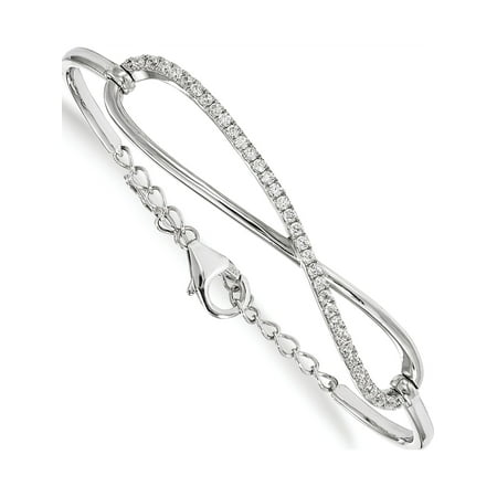Designer Sterling Silver Cz Polished Bracelet (Length=7) (Width=9.88) Made In Viet Nam -Jewelry By Sweet Pea Creations