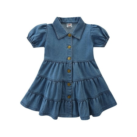 DNDKILG Baby Toddler Girls Sundress Ruffle Short Sleeve Dresses Summer Dress Blue 1Y-6Y 120
DNDKILG Baby Toddler Girls Sundress Ruffle Short Sleeve Dresses Summer Dress Blue 1Y-6Y 120
