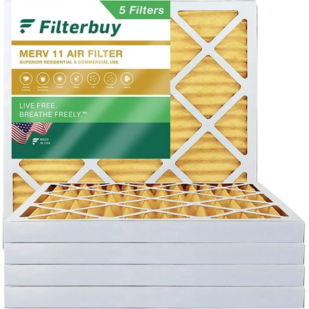 Filterbuy 13.25x13.25x2 MERV 11 Pleated HVAC AC Furnace Air Filters (5-Pack)
Filterbuy 13.25x13.25x2 MERV 11 Pleated HVAC AC Furnace Air Filters (5-Pack)