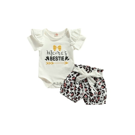 Calsunbaby Newborn Baby Girl Stylish Romper Outfit Letter Print Short Sleeve Jumpsuit Leopard Bow Belt Shorts 2Pcs Set
Calsunbaby Newborn Baby Girl Stylish Romper Outfit Letter Print Short Sleeve Jumpsuit Leopard Bow Belt Shorts 2Pcs Set