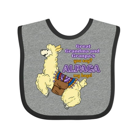 Inktastic Cute Jumping Alpaca-Great Grandma and Grandpa s You Say ALPACA My Bags! Gift Baby Boy or Baby Girl Bib
Inktastic Cute Jumping Alpaca-Great Grandma and Grandpa s You Say ALPACA My Bags! Gift Baby Boy or Baby Girl Bib
