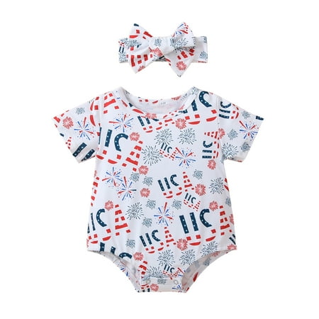 wybzd Infant Baby Girls Independence Day Short Sleeve Romper with Headband Summer Outfits
wybzd Infant Baby Girls Independence Day Short Sleeve Romper with Headband Summer Outfits