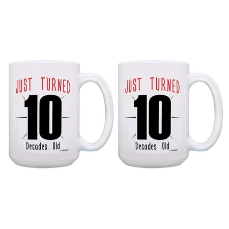 ThisWear 100th Birthday Cups Just Turned 10 Decades Old Birthday Mugs 2 Pack 15oz Coffee Mugs Multi
ThisWear 100th Birthday Cups Just Turned 10 Decades Old Birthday Mugs 2 Pack 15oz Coffee Mugs Multi