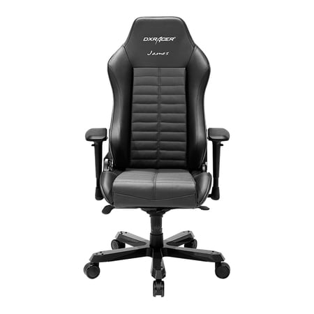 DXRacer OH/IS133/N/James High-Back Executive Office Chair Perforated Vinyl and Leather Style Vinyl (Black)