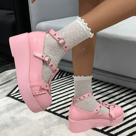 Women‘s Platform T-strap Shoes Solid Color Heart Decor Shoes Y2K Style Shoes Anime Style Shoes
Women‘s Platform T-strap Shoes Solid Color Heart Decor Shoes Y2K Style Shoes Anime Style Shoes