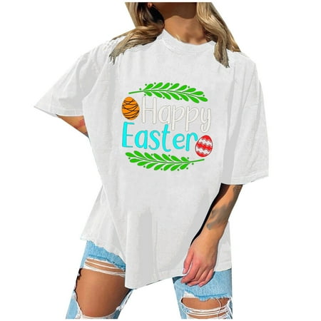 Plus Size Tops for Women Womens Shirts Women s Casual Round-Neck Easter Printed T-Shirt Loose Fit Short Sleeve Tops Blouse Nursing Tank Tops Summer Savings Black Corset Top White S
Plus Size Tops for Women Womens Shirts Women s Casual Round-Neck Easter Printed T-Shirt Loose Fit Short Sleeve Tops Blouse Nursing Tank Tops Summer Savings Black Corset Top White S